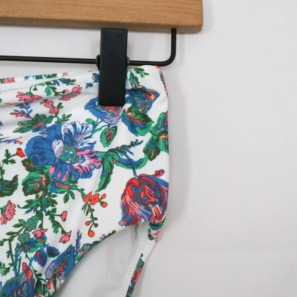NWT J. Crew Eco high-waisted bikini bottom in English garden - Small